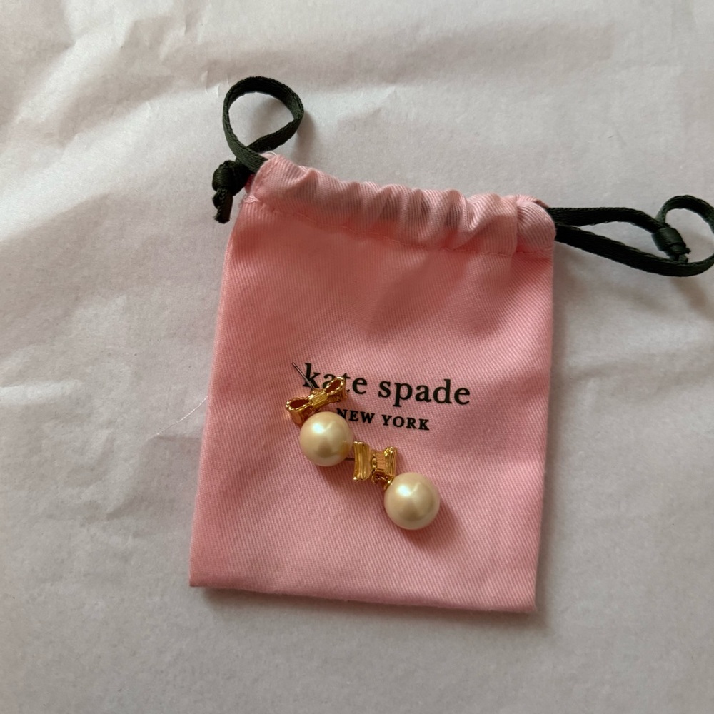 kate spade bow pearl earrings - Picture 4 of 6